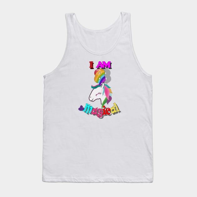 unicorn 8th birthday: I am 8 and magical Tank Top by bratshirt